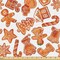 Ambesonne Christmas Fabric by The Yard, Gingerbread Man House Cones Xmas Cookie Celebration Theme, Decorative Fabric for Upholstery and Home Accents, 1 Yard, Brown White